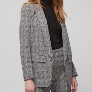 White House Black Market Gray Herringbone Blazer